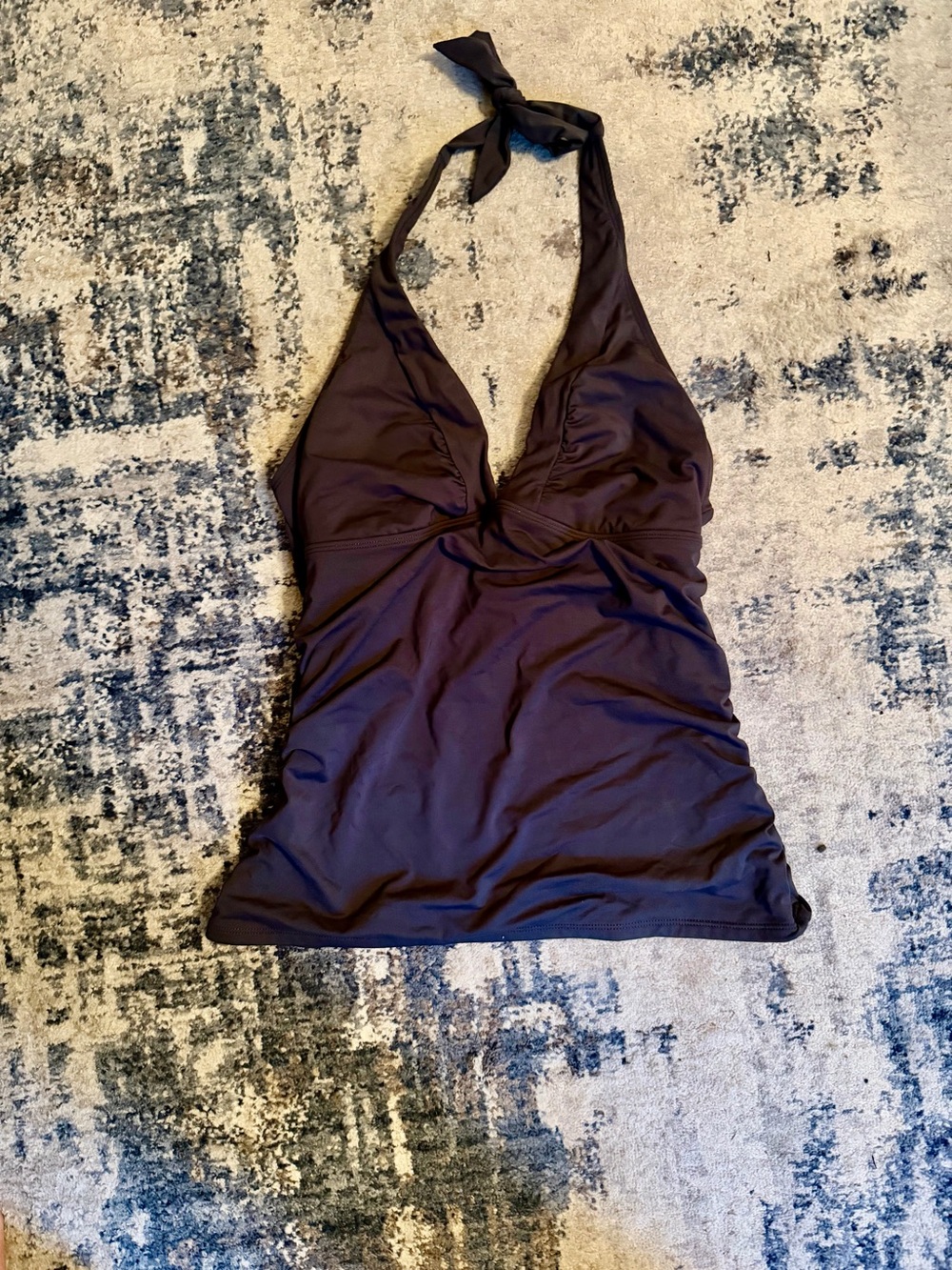 Athleta Halter Tankini Top in Charcoal, size Medium Tall